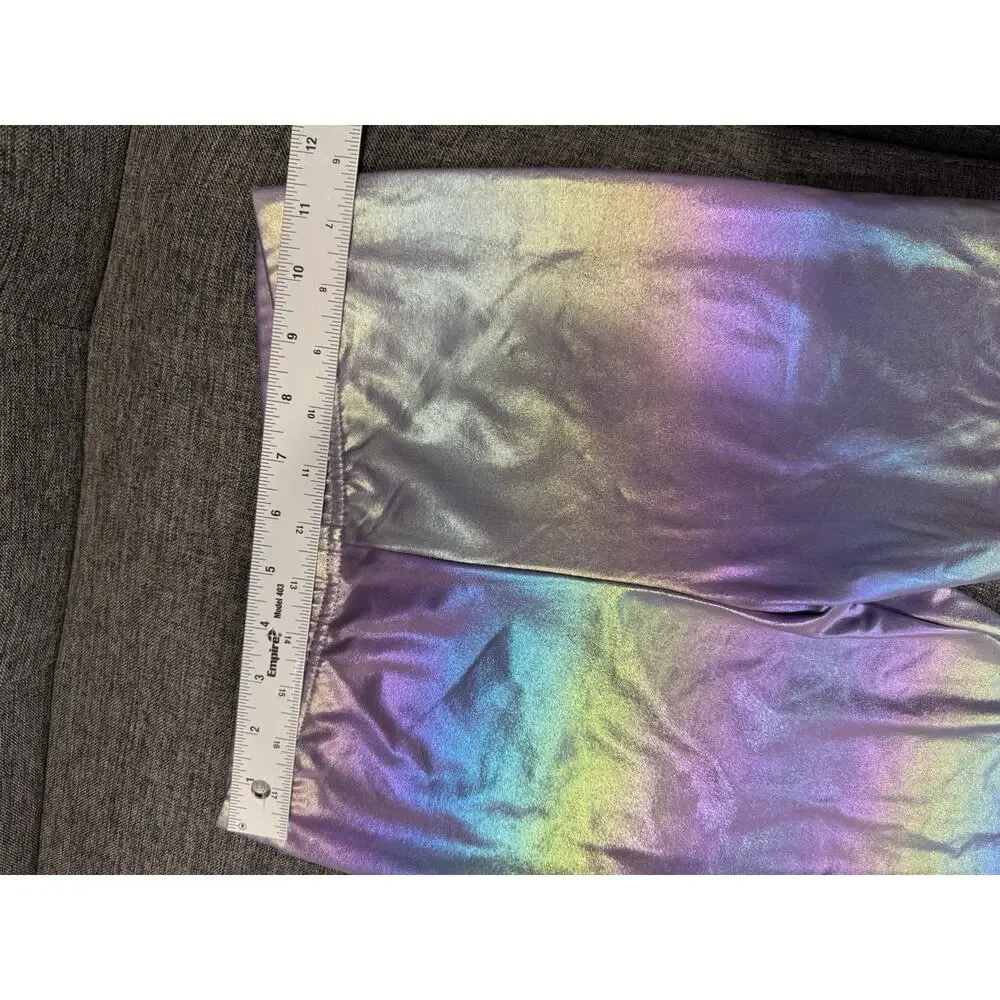 NWT Two Girls Old Navy Metallic Leggings Purple Rainbow 14/16 Silver 14/16 Plus